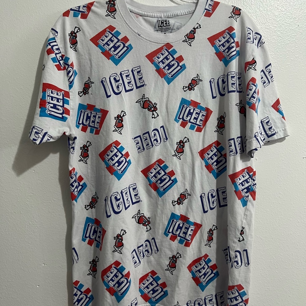 ICEE Men's T-Shirt - White, Red, and Blue